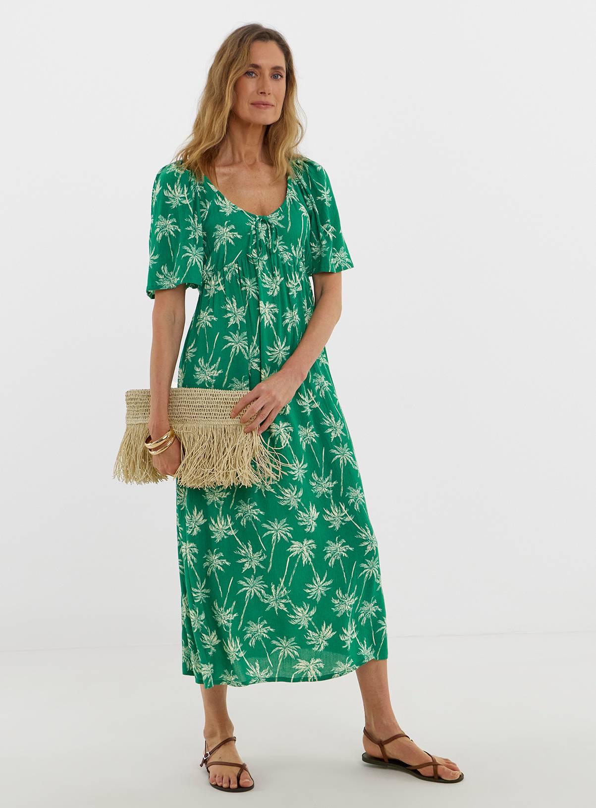 JD WILLIAMS Crinkle Tie Front Dress 32 - Image 1